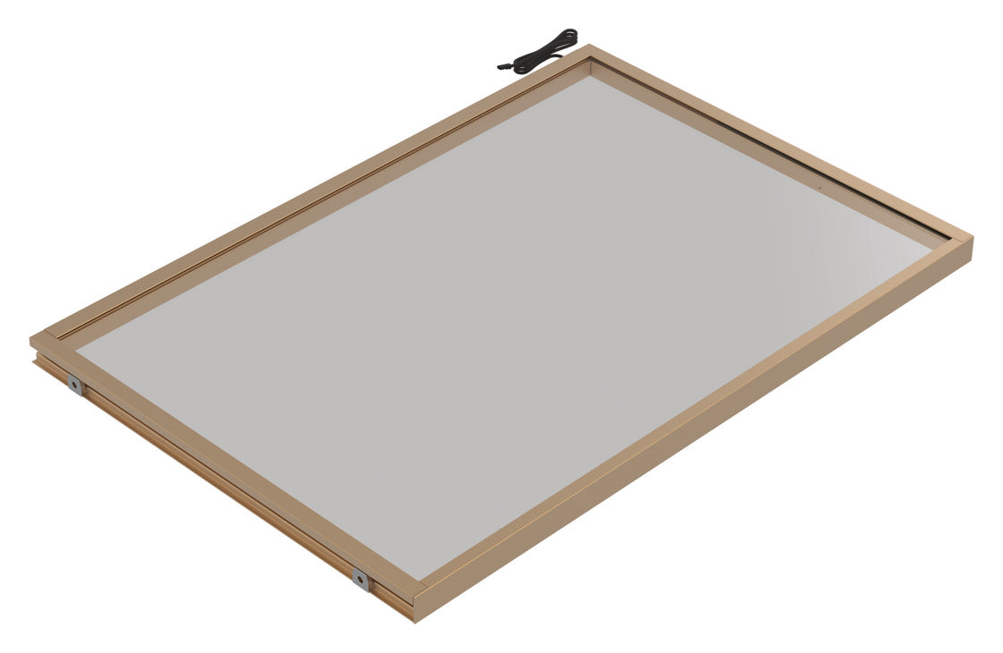 Häfele 807.76.355 TAG - Shelf, Illuminated Glass Shelf, powder-coated matte nickel; 18" width; 20 5/16" depth; Warm white to cool white