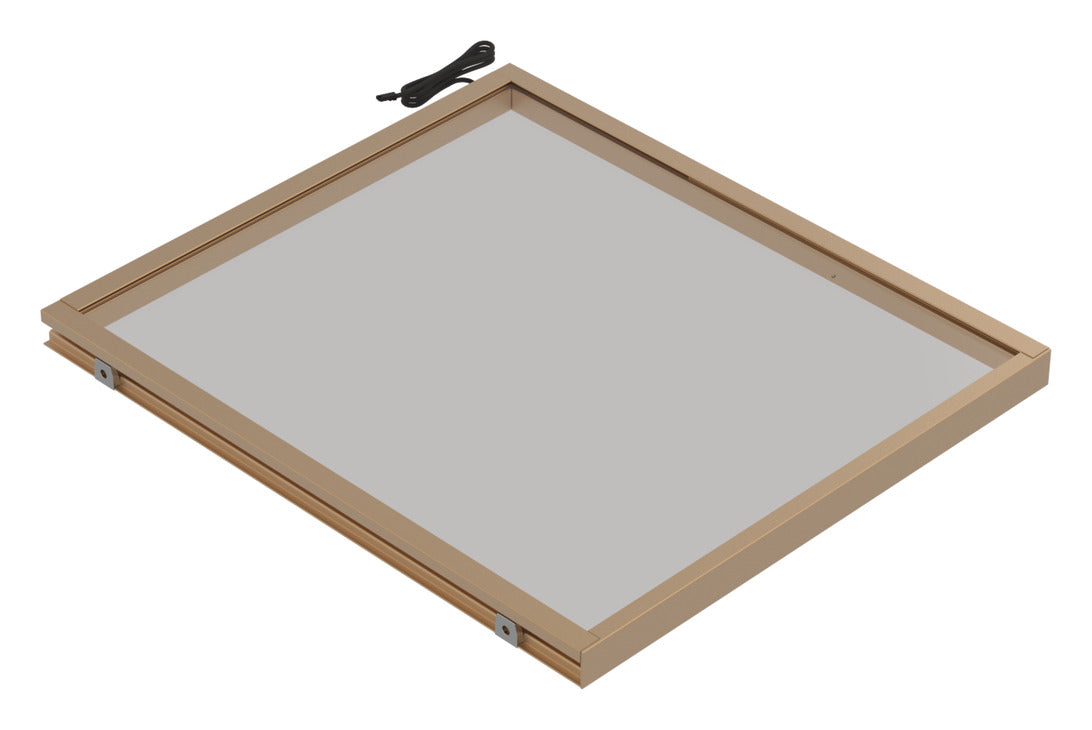 Häfele 807.76.358 TAG - Shelf, Illuminated Glass Shelf, powder-coated matte nickel; 36" width; 20 5/16" depth; Warm white to cool white