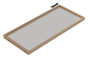 Häfele 807.76.601 TAG - Shelf, Illuminated Glass Shelf, anodized matte nickel; 24" width; 13 3/4" depth; Warm white