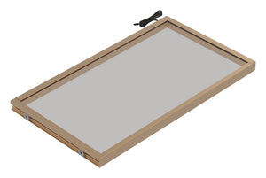 Häfele 807.76.355 TAG - Shelf, Illuminated Glass Shelf, powder-coated matte nickel; 18" width; 20 5/16" depth; Warm white to cool white