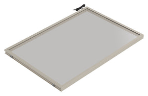 Häfele 807.76.301 TAG - Shelf, Illuminated Glass Shelf, anodized slate; 24" width; 13 3/4" depth; Warm white