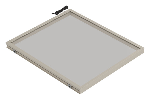 Häfele 807.76.355 TAG - Shelf, Illuminated Glass Shelf, powder-coated matte nickel; 18" width; 20 5/16" depth; Warm white to cool white