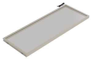 Häfele 807.76.610 TAG - Shelf, Illuminated Glass Shelf, anodized matte nickel; 18" width; 13 3/4" depth; Cool white