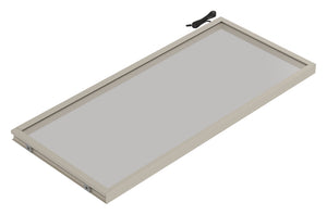 Häfele 807.76.353 TAG - Shelf, Illuminated Glass Shelf, powder-coated matte nickel; 30" width; 13 3/4" depth; Warm white to cool white