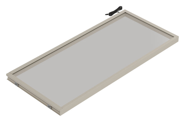 Häfele 807.76.353 TAG - Shelf, Illuminated Glass Shelf, powder-coated matte nickel; 30" width; 13 3/4" depth; Warm white to cool white