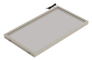 Häfele 807.76.800 TAG - Shelf, Illuminated Glass Shelf, anodized matte gold; 18" width; 13 3/4" depth; Warm white