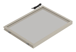 Häfele 807.76.610 TAG - Shelf, Illuminated Glass Shelf, anodized matte nickel; 18" width; 13 3/4" depth; Cool white