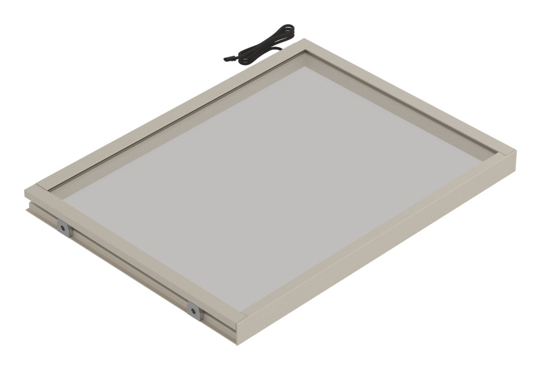 Häfele 807.76.353 TAG - Shelf, Illuminated Glass Shelf, powder-coated matte nickel; 30" width; 13 3/4" depth; Warm white to cool white