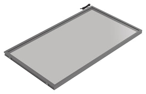 Häfele 807.76.345 TAG - Shelf, Illuminated Glass Shelf, powder-coated matte gold; 30" width; 13 3/4" depth; Warm white to cool white