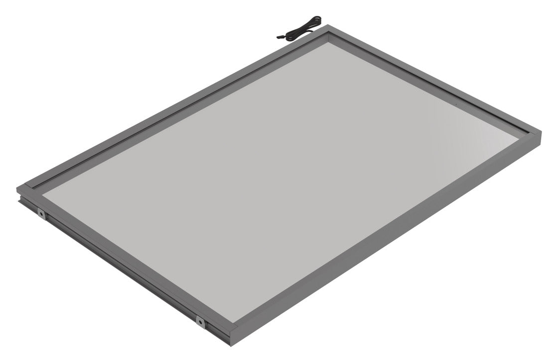 Häfele 807.76.361 TAG - Shelf, Illuminated Glass Shelf, powder-coated slate; 30" width; 13 3/4" depth; Warm white to cool white