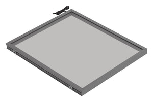 Häfele 807.76.301 TAG - Shelf, Illuminated Glass Shelf, anodized slate; 24" width; 13 3/4" depth; Warm white