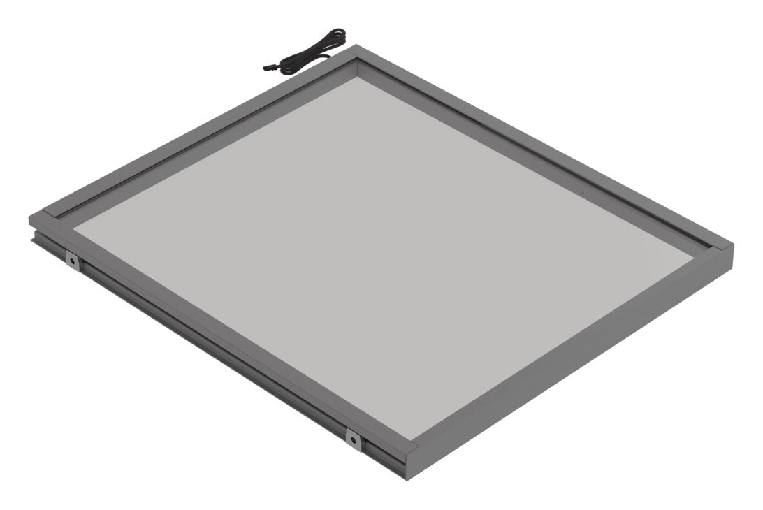 Häfele 807.76.345 TAG - Shelf, Illuminated Glass Shelf, powder-coated matte gold; 30" width; 13 3/4" depth; Warm white to cool white