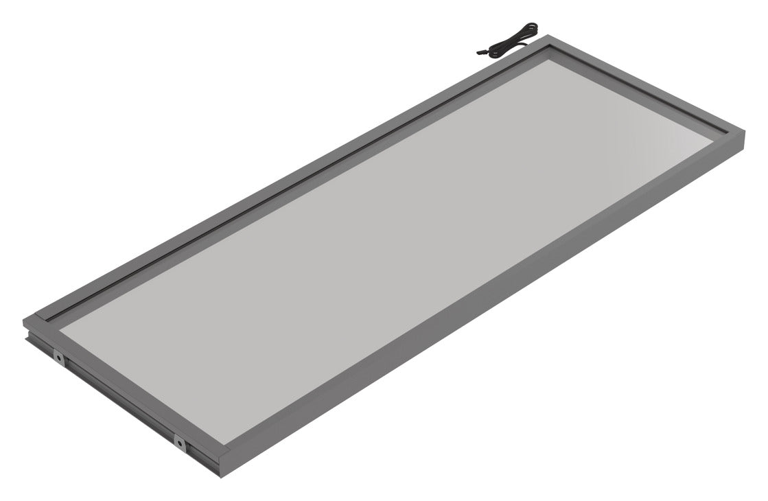 Häfele 807.76.610 TAG - Shelf, Illuminated Glass Shelf, anodized matte nickel; 18" width; 13 3/4" depth; Cool white