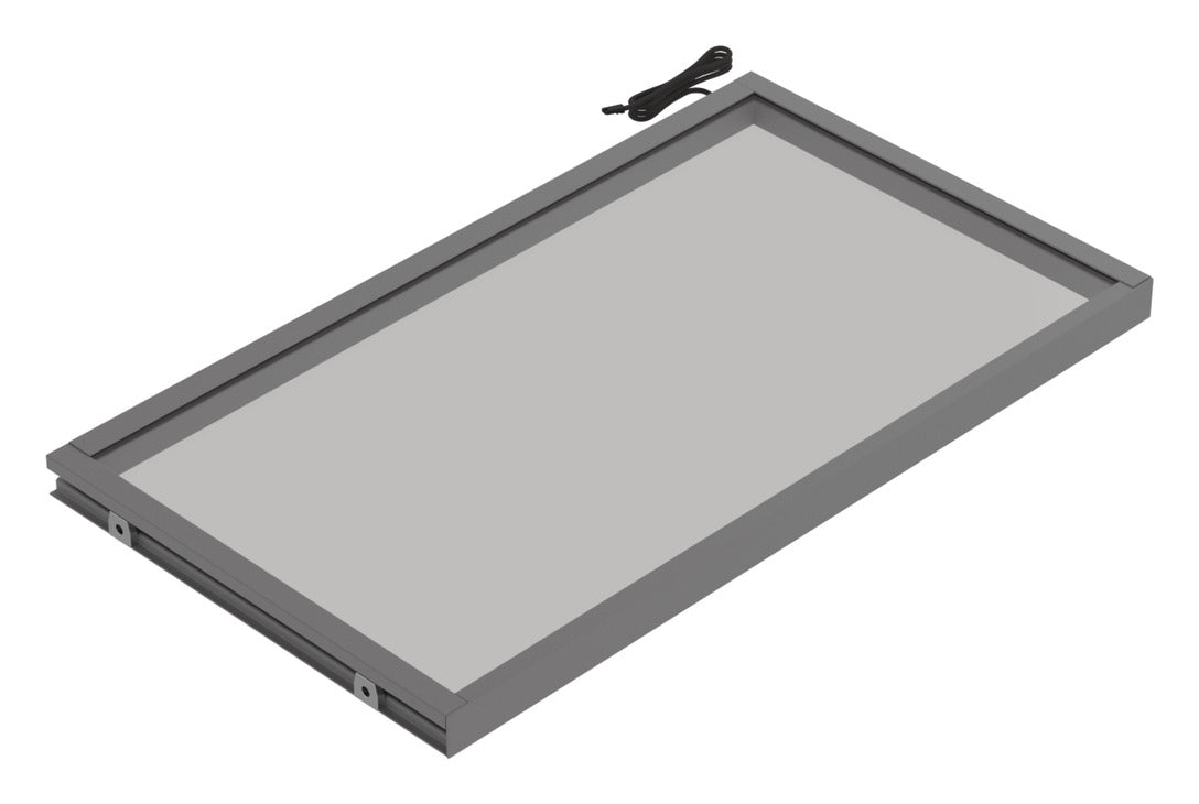Häfele 807.76.042 TAG - Shelf, Illuminated Glass Shelf, powder-coated matte aluminum; 30" width; 13 3/4" depth; Warm white to cool white