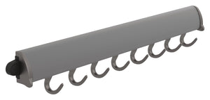 Häfele 807.67.265 TAG - Fixed Accessory Hooks, 14 1/8" - 17 7/8" length, powder-coated aluminum, Black, 6 hooks, 14 1/8"