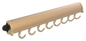 Häfele 807.67.265 TAG - Fixed Accessory Hooks, 14 1/8" - 17 7/8" length, powder-coated aluminum, Black, 6 hooks, 14 1/8"