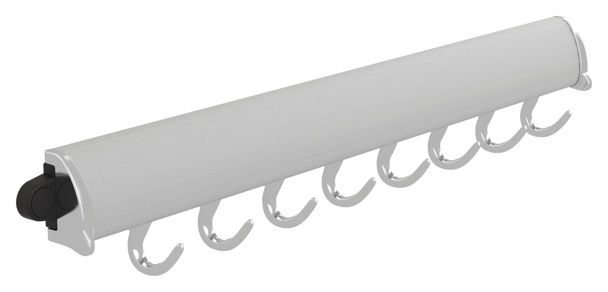 Häfele 807.67.265 TAG - Fixed Accessory Hooks, 14 1/8" - 17 7/8" length, powder-coated aluminum, Black, 6 hooks, 14 1/8"