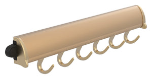 Häfele 807.67.265 TAG - Fixed Accessory Hooks, 14 1/8" - 17 7/8" length, powder-coated aluminum, Black, 6 hooks, 14 1/8"