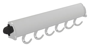 Häfele 807.67.266 TAG - Fixed Accessory Hooks, 14 1/8" - 17 7/8" length, powder-coated aluminum, Matte aluminum, 6 hooks, 14 1/8"