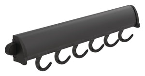 Häfele 807.67.268 TAG - Fixed Accessory Hooks, 14 1/8" - 17 7/8" length, powder-coated aluminum, Matte nickel, 6 hooks, 14 1/8"