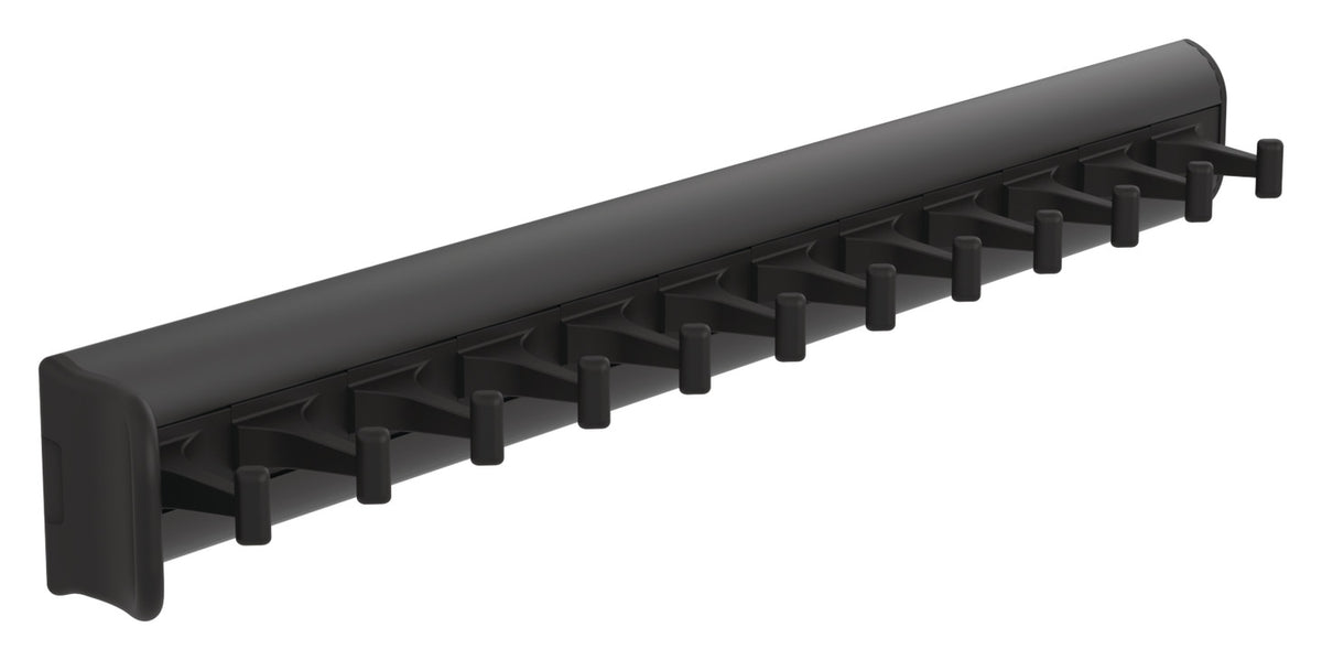 Häfele 807.54.345 TAG - Belt Rack with Slide, powder-coated aluminum, black, 14 1/8" length