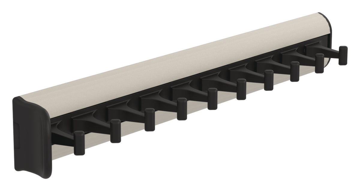Häfele 807.54.342 TAG - Belt Rack with Slide, powder-coated aluminum, black, 11 15/16" length