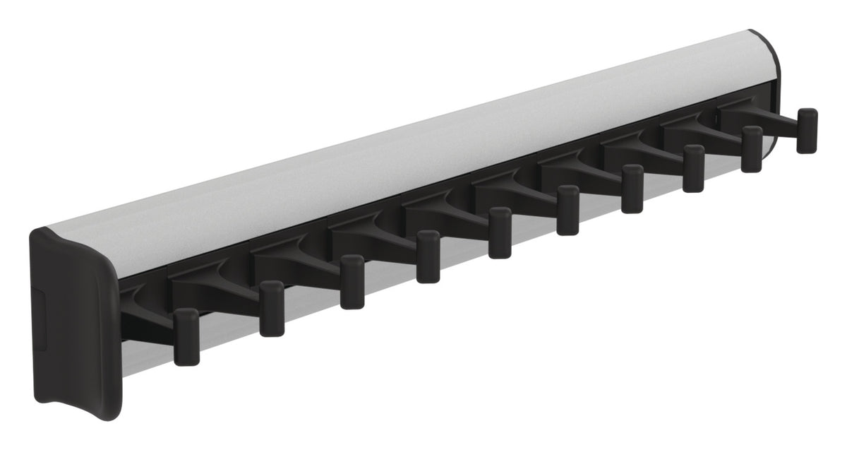 Häfele 807.54.342 TAG - Belt Rack with Slide, powder-coated aluminum, black, 11 15/16" length