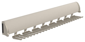Häfele 807.67.232 TAG - Tie Rack, 11 15/16" - 17 7/8" length, powder-coated aluminum, Matte aluminum, 18 hooks, 14 1/8"