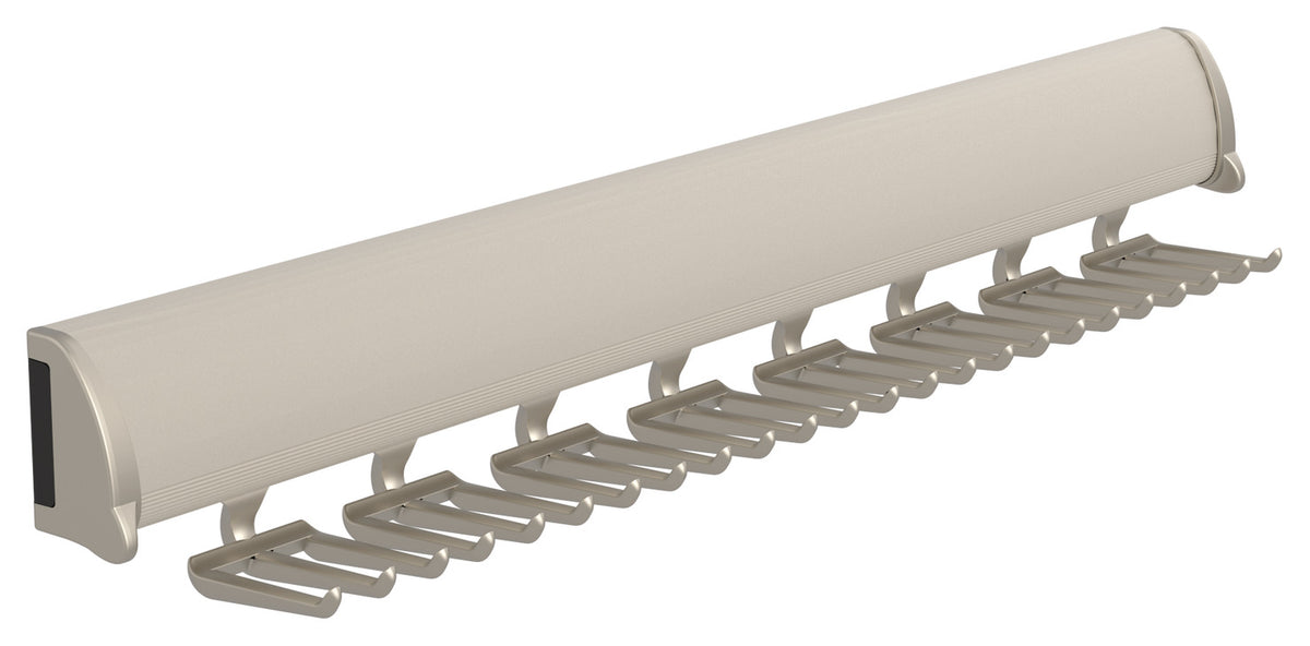 Häfele 807.67.236 TAG - Tie Rack, 11 15/16" - 17 7/8" length, powder-coated aluminum, Black, 24 hooks, 17 7/8"