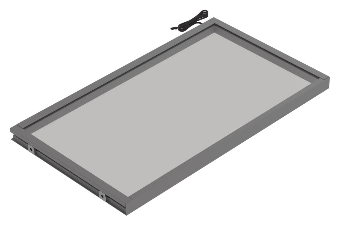 Häfele 807.76.301 TAG - Shelf, Illuminated Glass Shelf, anodized slate; 24" width; 13 3/4" depth; Warm white