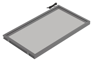 Häfele 807.76.803 TAG - Shelf, Illuminated Glass Shelf, anodized matte gold; 36" width; 13 3/4" depth; Warm white