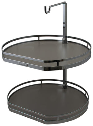 Häfele 542.90.332 Kesseböhmer - Twister Set, Melamine, Two or Three-Tray, for Upper Cabinets, Arena Plus, Chrome/anthracite, height 25 15/16" - 30 1/2", 2 shelves