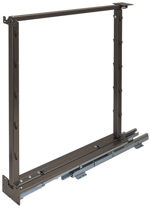 Häfele 546.62.413 Kesseböhmer - Base Pull-Out Frame, Dispensa, 60 lbs max with Soft Close, Height: 670 – 812 mm (26 3/8" – 32"), 5 tray positions, anthracite