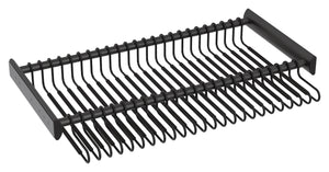 Häfele 805.58.440 TAG - Pants Rack Pull-out, with Hangers, powder-coated aluminum, black, 24" width