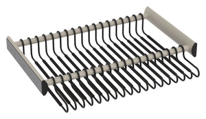 Häfele 805.58.439 TAG - Pants Rack Pull-out, with Hangers, powder-coated aluminum, matte nickel, 18" width