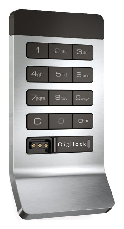 Häfele 231.98.418 PIN Code Lock, Digilock, Advanced Security, Keypad for Code Entry, Aspire Collection, Generation 6, Steel, latchbolt, assigned use, brushed nickel