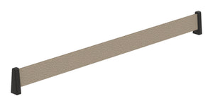 Häfele 547.52.736 TAG - Shoe Fence Bar, feaux leather, pewter/matte aluminum, 29" length