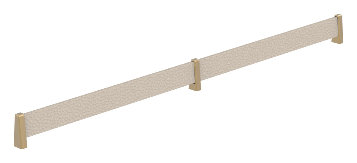 Häfele 547.52.731 TAG - Shoe Fence Bar, feaux leather, oyster/matte aluminum, 29" length