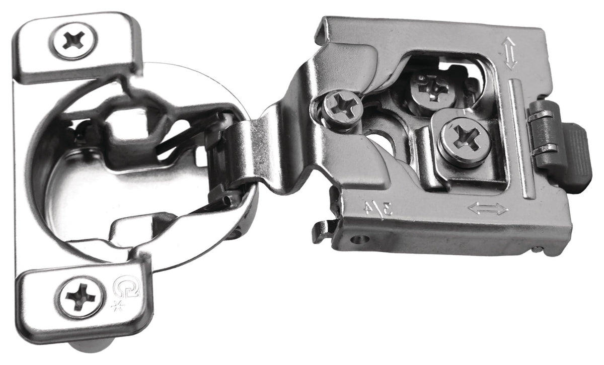 Häfele 348.90.034 Grass - Concealed Face Frame Hinge, TEC 864E CLICK-ON, 105° Opening Angle, Screw Mount, self-close, 1/2" overlay
