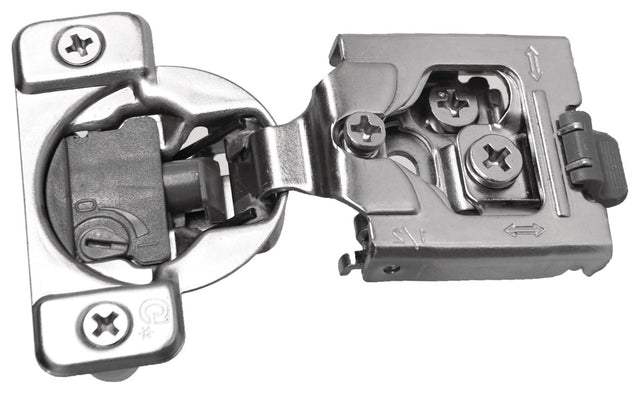 Häfele 348.90.031 Grass - Concealed Face Frame Hinge, TEC 864E CLICK-ON, 105° Opening Angle, Screw Mount, soft close, 1/2" overlay