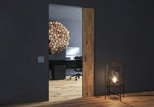Häfele 940.44.004 Sliding Door Hardware, Slido D-Line11 50I / 80I / 120I, set without running track, for 1-leaf and 2-leaf wooden sliding doors, ceiling installation and wall mounting, door height adjustable, without soft and self closing mechanism, Door 