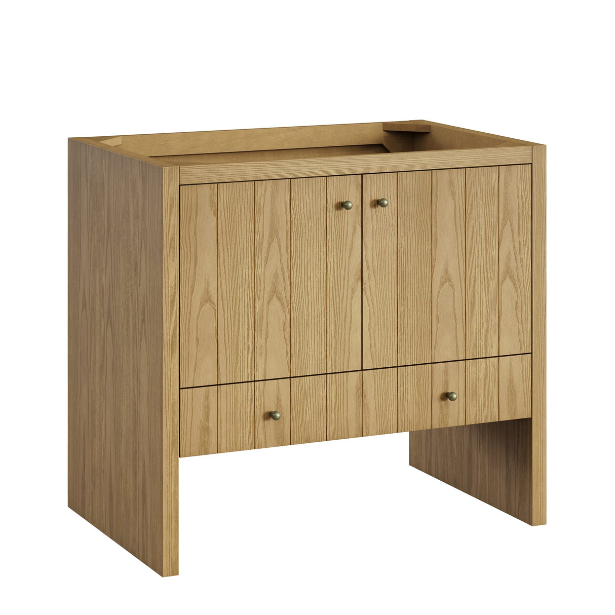 Hudson 36" Single Vanity, Light Natural Oak, w/ 3 CM Siberian Silestone Top