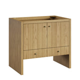 Hudson 36" Single Vanity, Light Natural Oak, w/ 3 CM Siberian Silestone Top