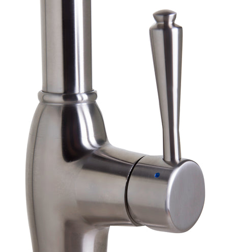 ALFI brand AB2043-BSS Traditional Solid Brushed Stainless Steel Pull Down Kitchen Faucet