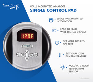 SteamSpa Programmable Control Panel with Presets in Brushed Nickel G-SC-200-BN