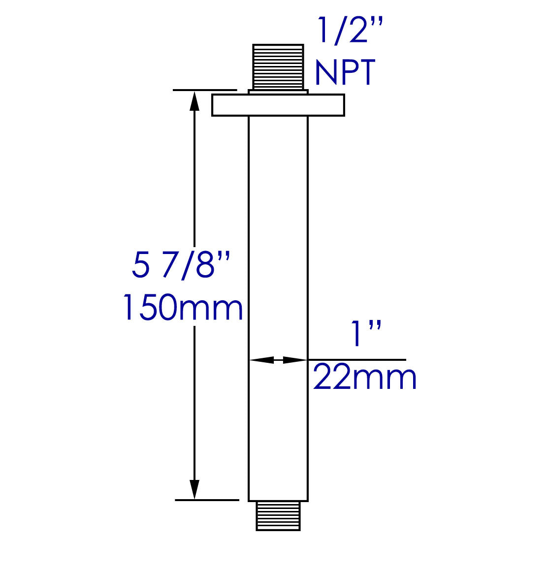 Brushed Nickel 6" Square Ceiling Shower Arm