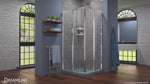 DreamLine Cornerview 36 in. D x 36 in. W x 74 3/4 in. H Framed Sliding Shower Enclosure in Chrome with White Acrylic Base Kit