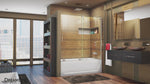 DreamLine Mirage-X 56-60 in. W x 58 in. H Frameless Sliding Tub Door in Brushed Nickel; Left Wall Installation