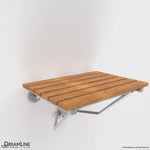 DreamLine Natural Teak Folding Shower Seat. ADA Compliant Shower Seat