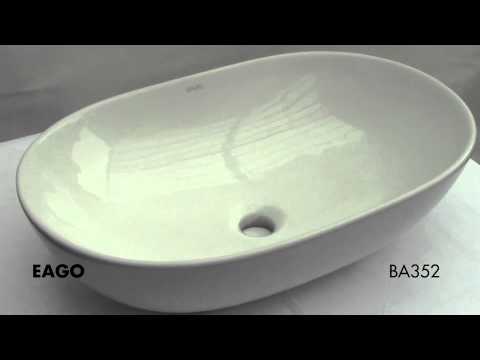 EAGO BA352  23" OVAL CERAMIC ABOVE MOUNT BATHROOM BASIN VESSEL SINK